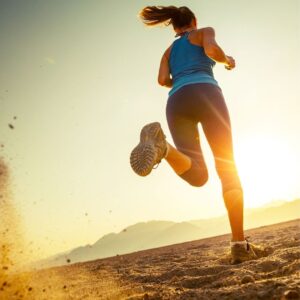 Woman running.