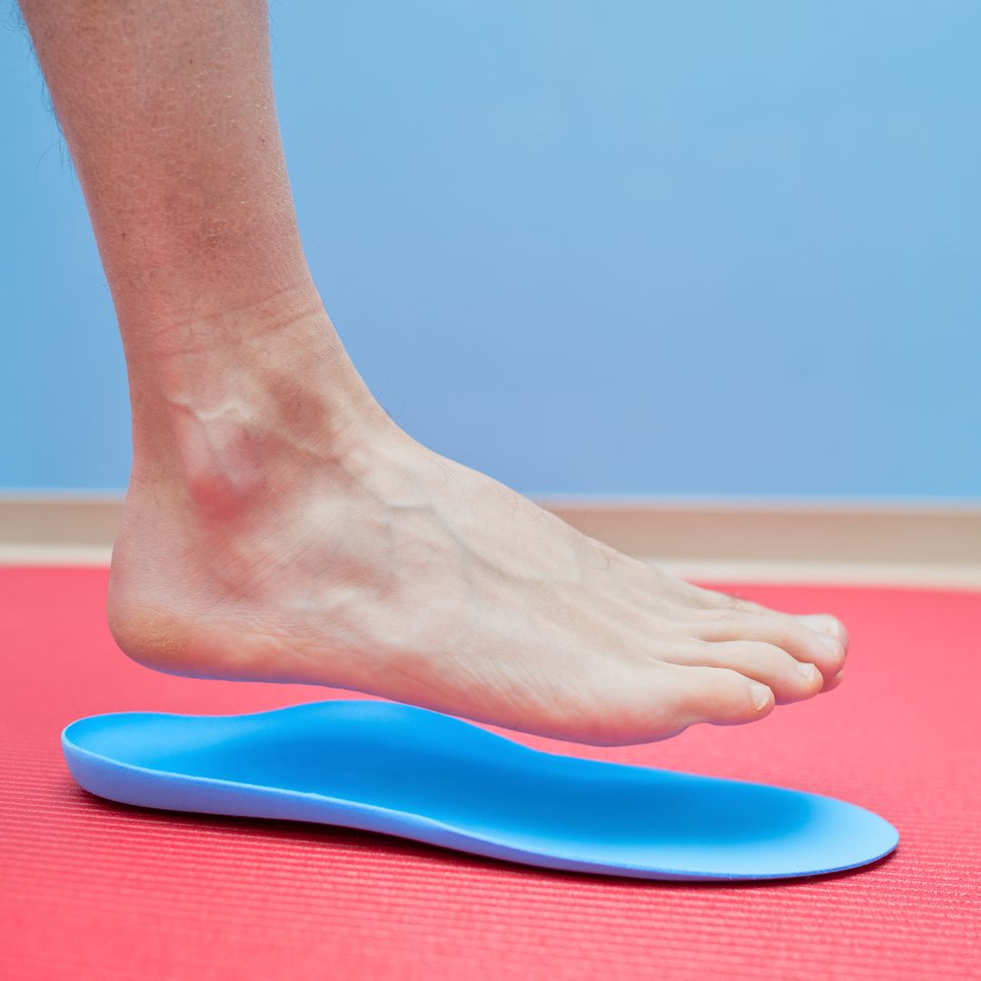 stepping onto custom orthotic